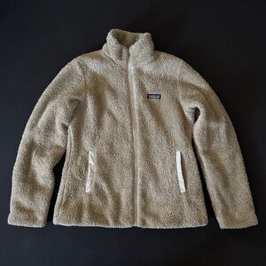 Patagonia Los Gatos Tan Teddy Fleece full zip lined Jacket/M